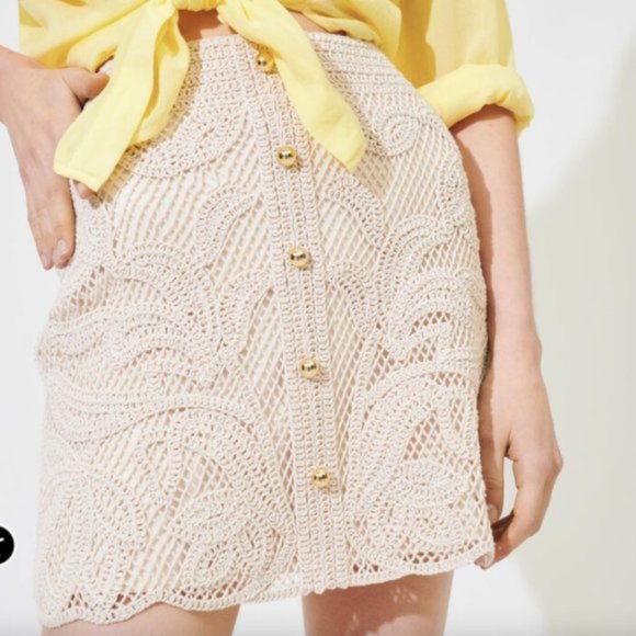 Maje Jirou floral-embroidered knitted mini skirt NWT 34 - Picture 5 of 9